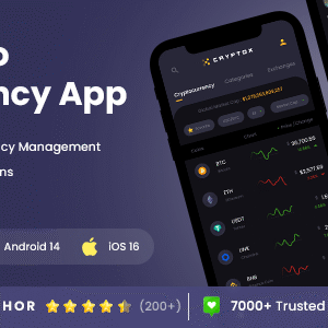 2 App Template| Cryptocurrency App| Crypto Price Chart | Crypto Wallet App| NFT Tracker App| Cryptox