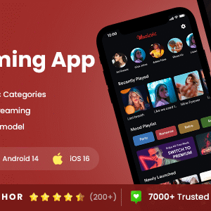 2 App Template| Online Music Streaming App| Music Player App | Music App| Musicvic