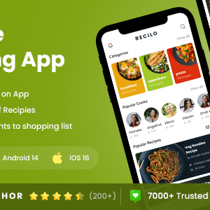 2 App Template| Online Recipes App| Recipe Learning App| Cooking App| Recipe Sharing App| Recilo