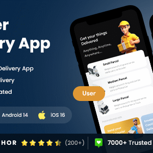 4 App Template | Delivery App | Parcel Delivery App | Pickup and Delivery App | Courier App