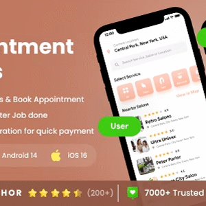 4 App Template| Salon Appointment Booking|  Appointment Management| Services Booking App| Salonza