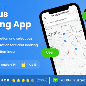 4 App Templates| City Bus Tracking App| Bus Ticket Booking App| City Bus Driver & Rider App| BustApp