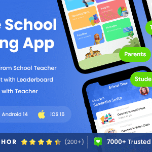 8 App Template | Student Management| Parent-School Communication| eLearning| School Time
