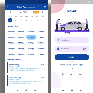 Car wash flutter UI