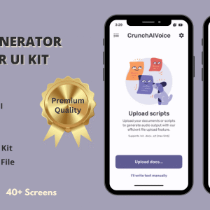 Crunch AI Voice Generator App Android + iOS Flutter UI kit