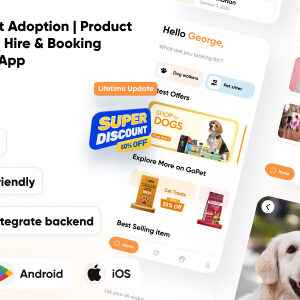 GoPet: Pet Adoption | Pets Product Shop | Pet Hire & Booking | Pets Grooming & Care | Flutter UI App