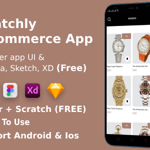 Watchly | ANDROID + IOS + FIGMA | UI Kit | Flutter | Ecommerce Watch APP